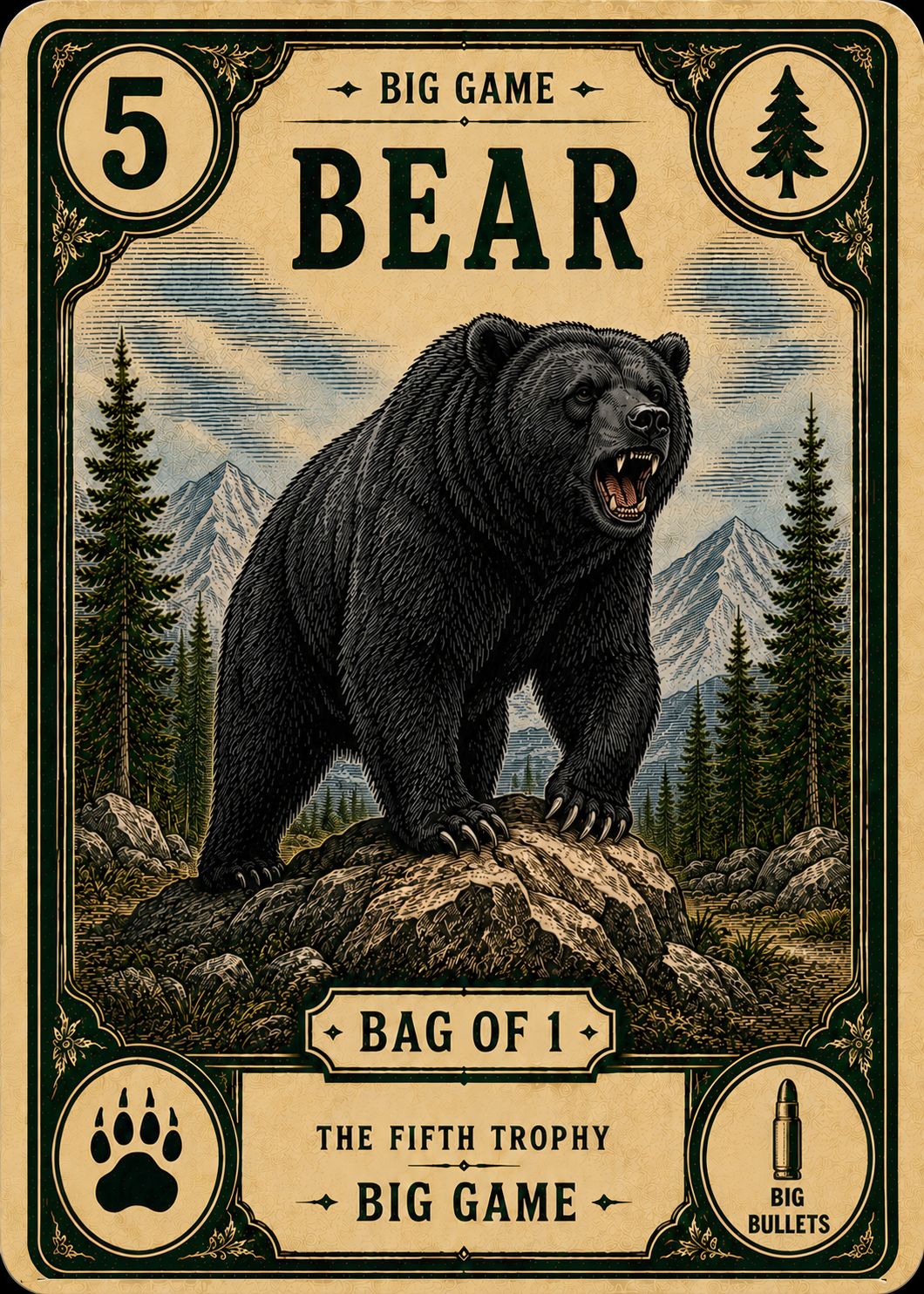Bear trophy card